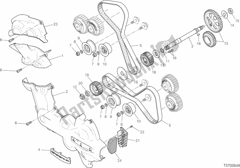 Todas as partes de Distribuzione do Ducati Multistrada 1200 S ABS 2016